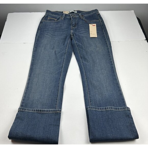 NEW Levis Jeans Womens Blue 505 Straight Leg Mid Rise Stretch Denim Sz 4M/27 - Picture 3 of 16